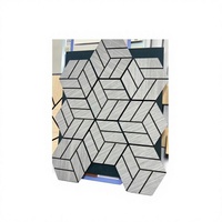 Panneau acoustique au design cube d'illusion optique 3D, 664x812mm, grain de bois foncé, panneau absorbant le son géométrique pour bar