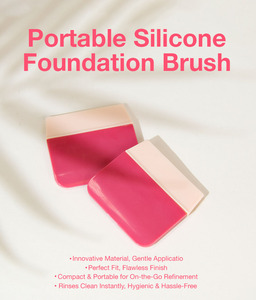 Pinceau de fond de teint en silicone en gros avec manche en plastique pour un application uniforme du maquillage et un estompage du teint - Product Image 4