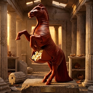 <span class=keywords><strong>Figurine</strong></span> Décorative Cheval de Troie Nouveau Film L'Odyssée Accessoire Périphérique Mythologie Grecque Antique Collection Maison Bureau Popcorn - Product Image 1