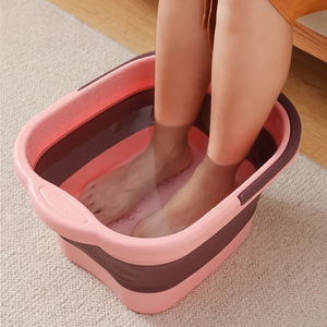Bac à pédicure pliable <span class=keywords><strong>et</strong></span> rétractable avec couvercle - <span class=keywords><strong>Bassine</strong></span> de bain de pieds portable en plastique pour la maison <span class=keywords><strong>et</strong></span> le dortoir - Product Image 4