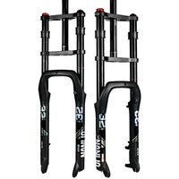 Fourche à double suspension pour pneus larges 20/26x4.0 pouces, suspension pneumatique, tube de 34 mm, largeur de moyeu de 135 mm pour VTT électrique