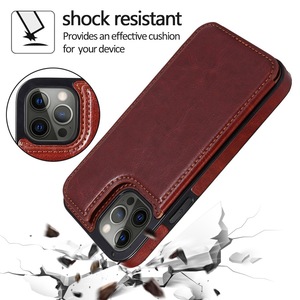 Suitable for IPhone15 14 Pro Max Solid Color <strong>Double</strong> Buckle Mobile Phone Leather <strong>Case</strong> for Apple 13 Wallet Card <strong>Protective</strong> <strong>Case</strong> - Product Image 4