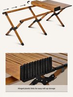Table de camping pliable en acier au carbone portable, légère, pour pique-nique en plein air, barbecue, voyage, avec sac de rangement