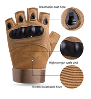 Gants tactiques courts de haute qualité pour hommes et femmes, sans doigts, pour l'entraînement et la musculation