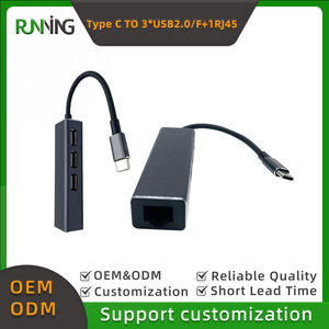 USB 3.1 <span class=keywords><strong>Type</strong></span>-<span class=keywords><strong>C</strong></span> ถึง 3xUSB2.0 + ฮับ RJ45 <span class=keywords><strong>OTG</strong></span> อะแดปเตอร์อีเธอร์เน็ต 10/100M อลูมิเนียมอัลลอยด์ รองรับ USB 1.1/2.0 ได้รับการรับรอง CE/FCC/RoHS - Product Image 2