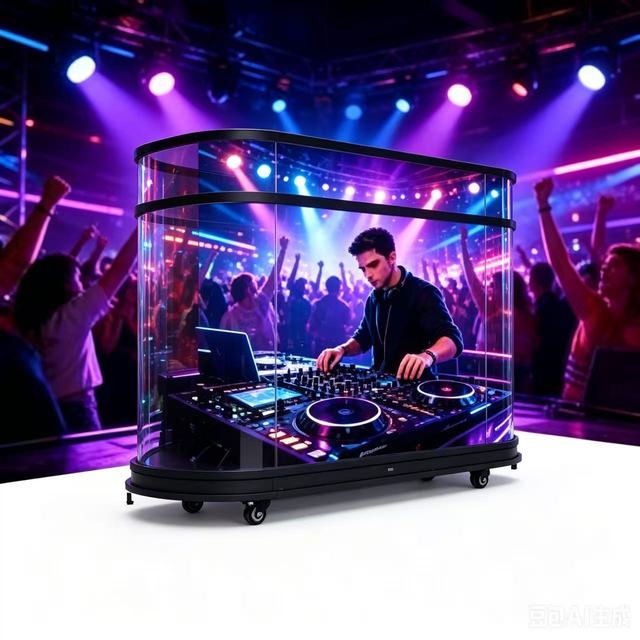OEM GOB Portable LED Bar Counter Screen Lockable Silent Wheels Mobile DJ Booth Club Bar Party Event Advertising Billboard