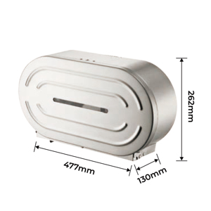 Distributeur de papier toilette double rouleau géant FANDA, design moderne, écologique, pour usage commercial # Acier inoxydable 430 finition brossée, montage mural 1 - Product Image 6