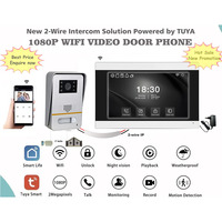 Interphone vidéo IP 2 fils avec connexion Wi-Fi, sonnette intelligente Tuya, installation DIY, économie de coût, détection de mouvement, capture d'image et enregistrement
