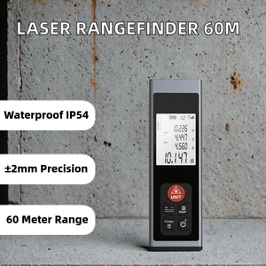 Télémètre <span class=keywords><strong>laser</strong></span> portatif 60 m avec écran LCD, outil de mesure infrarouge pour la construction, les relevés et la rénovation intérieure - Product Image 2