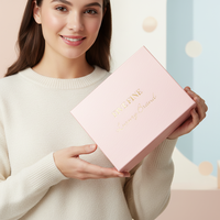 Boîtes d'emballage rigides personnalisées haut de gamme pour 10 flacons, en carton rose, avec fermeture magnétique, insert en EVA, 3 ml, finition dorée mate