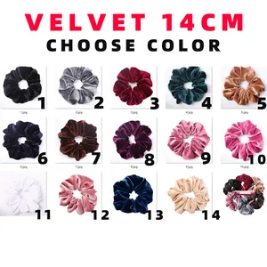 Wholesale Oversized Xxl Velvet Hair Scrunchies Large Jumbo Elastic Satin Scrunchies Custom Logo Solid Color Women Scrunchies