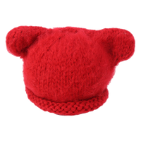 Gorro de lana unisex con orejas de monstruo, estilo adorable, cálido para invierno, con diseño que cubre los dedos de los pies