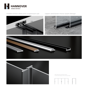 Hannover กรอบกระจกแบบบานเลื่อนแคบพิเศษ, ที่แบ่งช่องภายในเป็นกรอบกระจกด้านสีเหลืองสำหรับห้องรับประทานอาหาร - Product Image 3