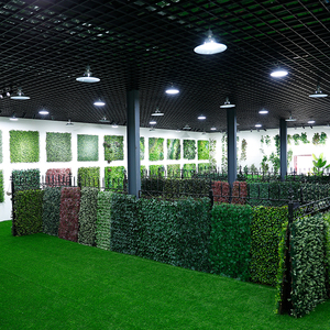 S-031 1x1m UV protégé en plastique <span class=keywords><strong>3D</strong></span> artificiel vert herbe panneau fleur Type plante mur - Product Image 5