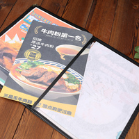 Porte-menu en cuir Gold Corner A4 avec pochette transparente en PVC, classeur à feuilles mobiles pour hôtel et restaurant, clip pour menu et porte-liste de prix