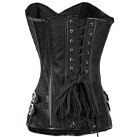Body Shapewear noir pour femmes, Lingerie gothique, Corset Steampunk, Bustier avec chaînes, grande taille