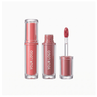 Vente en gros de gloss à lèvres sans marque, logo personnalisé, emballage transparent ondulé, rouge à lèvres liquide mat longue tenue