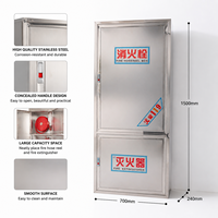 Armoire murale pour enrouleur de tuyau d'incendie en acier inoxydable, double porte, équipement de lutte contre l'incendie, fabrication OEM