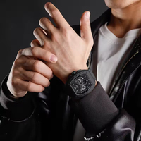 Nuevo Reloj de Cuarzo NAVIFORCE 8053 de Primera Marca para Hombre, Cronógrafo Resistente al Agua, Correa de Cuero Genuino, Cuadrado, Relojes de Hombre Más Vendidos