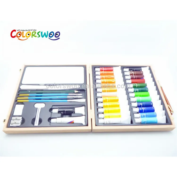 Yaratıcılık çizim sanat seti dahil Crayon suluboya boya yağı Pastel renkli kalem
