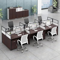 Poste de travail de bureau simple et moderne, rectangulaire, écologique, modulaire, avec écran de séparation et casier, pour employé, avec poste informatique