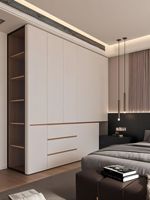 Balom haut de gamme moderne garde-robe Durable mélamine bois MDF porte élégant coffre-fort maison vêtements stockage coins arrondis pliant chambre