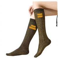 SN Promotion Chaussettes montantes en coton Lurex tricoté respirant, à paillettes métalliques, pour fêtes, mode quotidienne et occasions festives