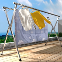 Séchoir à vêtements pliable et rétractable en acier galvanisé pour chambre à coucher et balcon, intérieur/extérieur