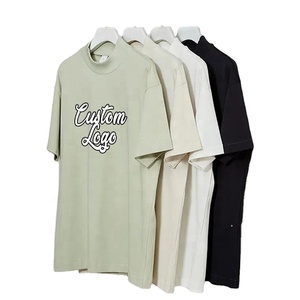 Camiseta de 280 Gsm con hombros caídos de algodón, cuello alto ancho, camisetas de peso pesado, camiseta de gran tamaño cuadrada personalizada - Product Image 3