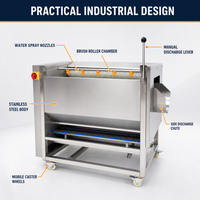 Laveuse-éplucheuse industrielle haute capacité pour légumes racineux avec système de pulvérisation automatique pour gingembre et patates douces