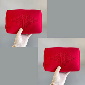 Customized Embossed <b>Makeup</b> Bag Embossed Logo Vintage Soft Beauty Bag Large Neoprene Portable Cosmetic Bag for Women - Product Image 6