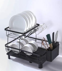 Escurridor de platos de cocina multifunción, estante de secado de vajilla de 2 niveles, escurridor de vajilla, soporte de almacenamiento - Product Image 6