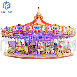 24 personnes Carrousel Chevaux Merry Go Round Factory Direct Carrousel Kiddie Rides Personnalisable Amusement Fiberglass Carrousel Rides - Product Image 4