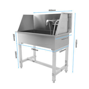 Baignoire et station de lavage multifonctionnelles en acier inoxydable pour toilettage des chiens - Product Image 2