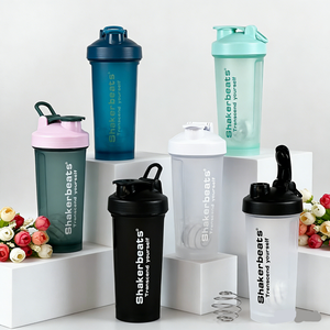Plastic Shaker Drinkware Portable Classic Tumbler Hiking Sports Outdoor Gym Fitness <strong>Protein</strong> Cycling Water Bottle - Product Image 1