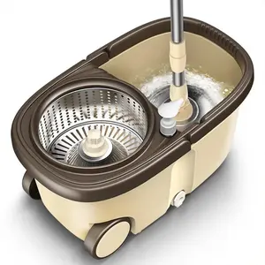 360 Stainless Steel Microfiber Rotary Mop Bucket Spinning Mop