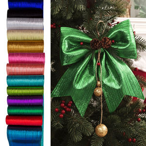 Cintas Gordon de una sola cara Glsosy cinta banda metálica Lazo de cinta grande <span class=keywords><strong>para</strong></span> decoración de árbol de Navidad - Product Image 1