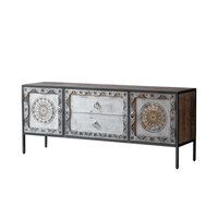 Armoire classique en bois sculpté à 2 portes pour organiser, vintage et rustique, pays chinois, blanc, 1 pièce