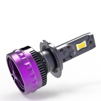 Bombilla LED para Faros Delanteros de Coche, Color Morado, Refrigeración Integrada, Luz Blanca de 6000K, 12V, Luz Alta y Baja, Reemplazo Plug&Play