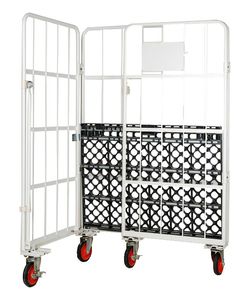 Top Funktion Supermarkt Lager Wheeling Roll Lager käfig Container mit Metall basis - Product Image 6