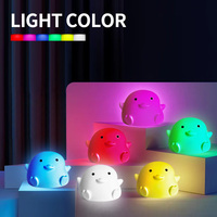Veilleuse créative en silicone de qualité alimentaire, veilleuse tactile pour bébé, veilleuse de table en forme de poulet de dessin animé, cadeaux pour enfants