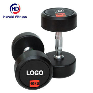 Haltère en fonte avec revêtement en caoutchouc noir uréthane, poids libres durables, <span class=keywords><strong>musculation</strong></span>, exercice, design de marteau fixe - Product Image 1