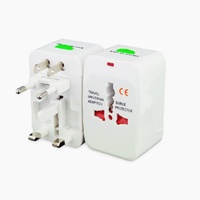Adaptor Perjalanan Plastik ABS Putih Laris Manis dengan Port DC, Mendukung Pencetakan Logo, Tegangan Universal 110V-220V, Garansi 1 Tahun