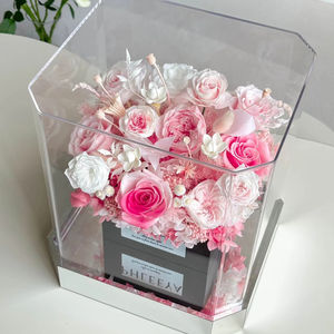 Boîte de Roses du Jardin de Monet, Fleurs <span class=keywords><strong>Éternelle</strong></span>s, Fleurs Stabilisées pour la Saint-Valentin - Product Image 1