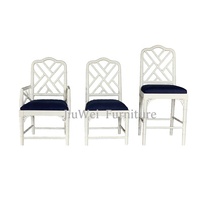 Chaise de tabouret de comptoir de salle à manger Chippendale en bois massif de haute qualité couleur blanche moderne pour les événements en plein air mariages sortie d'usine