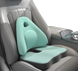 Coussin de siège de voiture ergonomique en mousse à mémoire de forme avec support lombaire, ensemble de coussins orthopédiques pour soulager les douleurs du coccyx et du dos pour véhicule - Product Image 1