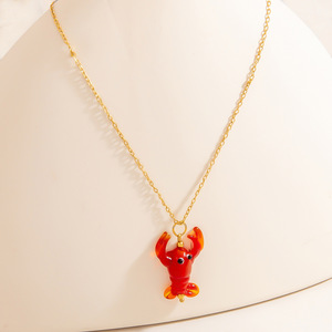 Collar con Colgante de Animales de Dibujos Animados de la Serie Océano, Aleación de Zinc, Cadena de Oro de 18K, Joyería de Regalo - Product Image 2