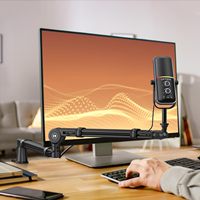Microphone à condensateur CMTECK XM600T RGB à double motif en alliage d'aluminium, suppression du bruit, réglable, USB-C 48kHz/24bit, pour jeux sur ordinateur