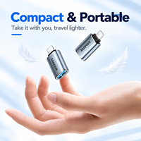 Adaptateur USB OTG SAMZHE pour iPhone L en alliage d'aluminium, convertisseur USB femelle pour téléphone portable, ordinateur portable, iPad avec lecteur externe et souris