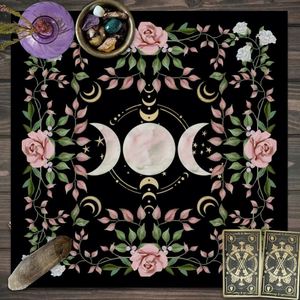 Tarot <b>Tablecloth</b> Table Game Mat March Flowers Moon Phase Altar Cloth Nordic Style Polyester 75x75cm Customizable - Product Image 1